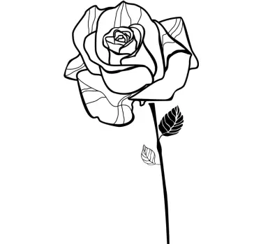 Wandtattoo Umrisse Rose - TenStickers