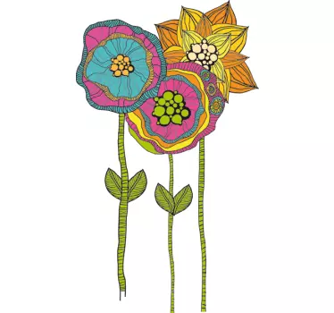 Wandtattoo Schlafzimmer Hippie Blumen - TenStickers