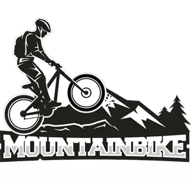 Mountainbike Wandtattoo Berge - TenStickers