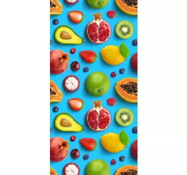 Folie kühlschrank mit lebhaftem obstarrangement - TenStickers