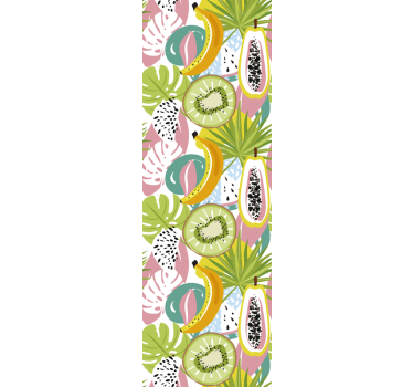 Folie kühlschrank mit tropischem fruchtmuster - TenStickers