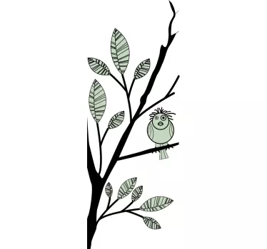 Wandtattoo Baum Vogel auf Zweig - TenStickers