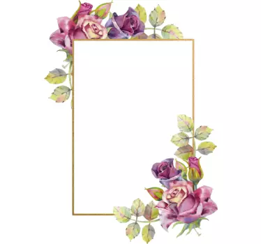 Elegante Blumenverzierung Spiegel Aufkleber - TenStickers