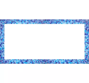 Blauer Mosaikrahmen Spiegel Aufkleber - TenStickers