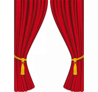 Rote Gardine Aufkleber - TenStickers