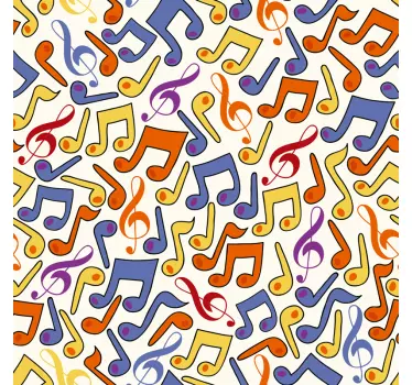Folie duschkabine bunte musiknoten - TenStickers
