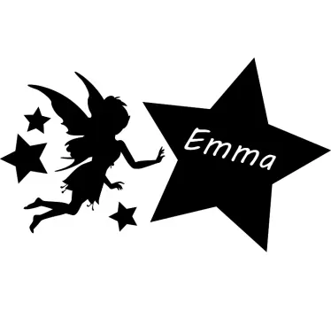 Wandtattoo Kinderzimmer zauberhafte fee mit stern - TenStickers