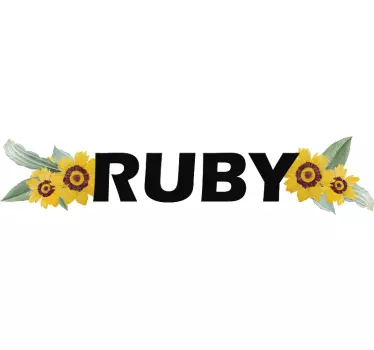 Anpassbare sonnenblume Namesaufkleber Fahrrad - TenStickers