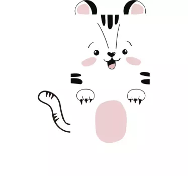 Folie tür mit fröhlichem katzen design - TenStickers