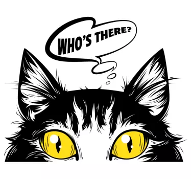 Katze Who's There Notebook Aufkleber - TenStickers