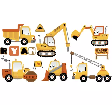 Digger set spielzeug aufkleber - TenStickers