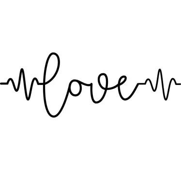 Wandtattoo Bett herzschlag der liebe - TenStickers