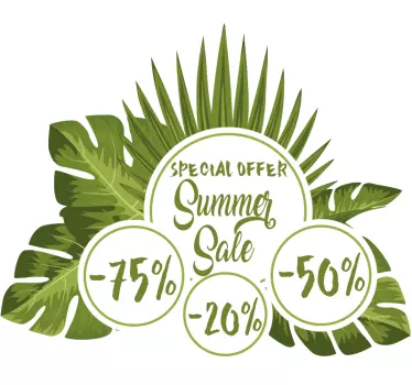 Rabatt Aufkleber tropischer sommerschlussverkauf - TenStickers