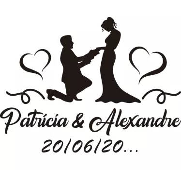 Antrag personalisierte hochzeit Wandtattoo - TenStickers