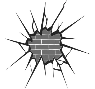 Freigelegte Mauer 3d effekte wandtattoo - TenStickers