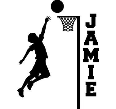 Wandtattoo Jugendzimmer Basketballkorb mit Namen - TenStickers