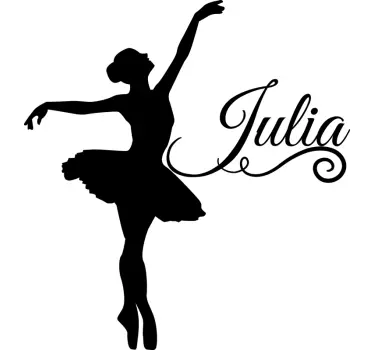 Wandtattoo Jugendzimmer Balletttänzerin mit Namen - TenStickers