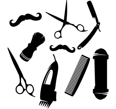 friseursymbole Fenster Aufkleber - TenStickers