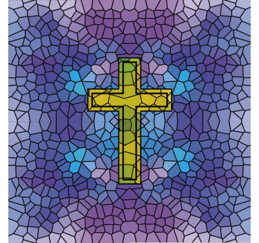 Fensteraufkleber heiliges Kreuz Glasmalerei - TenStickers