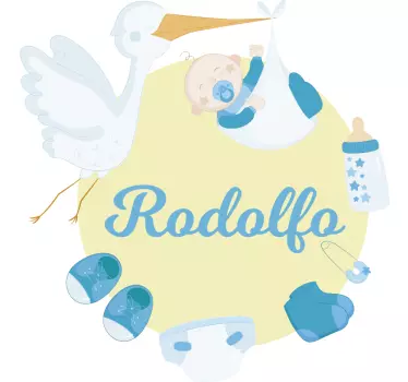 Wandtattoo Kinderzimmer willkommen, baby rodolfo - TenStickers