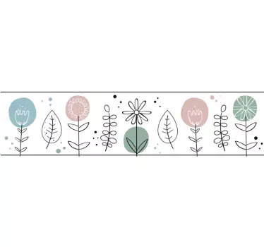 Frühlingsblume bordüren aufkleber - TenStickers