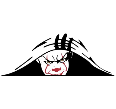 Clown beobachtet Autoaufkleber - TenStickers