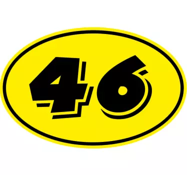 Gelbe Nummer motorradaufkleber - TenStickers