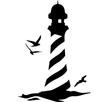 Leuchtturm am Meer nautische Wandtatttoo maritim Wohnzimmer - TenStickers