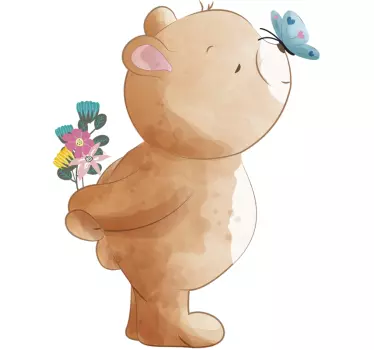 Bär und schmetterling wandtattoo - TenStickers