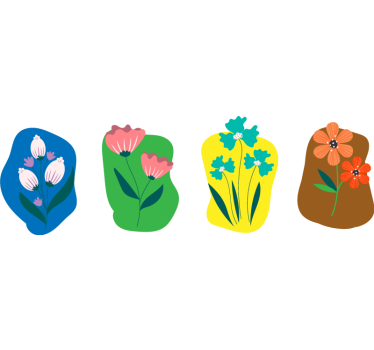 Aufkleber Mülltonne Blumendesigns - TenStickers