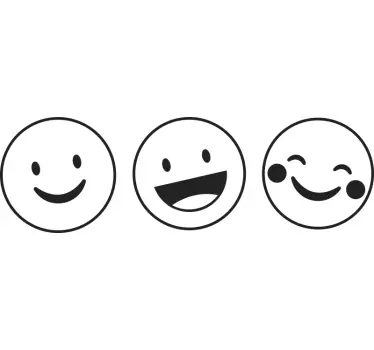 Aufkleber Mülltonne glückliche Smileys - TenStickers