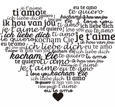 Sprachen im Herzen Wandtattoo - TenStickers
