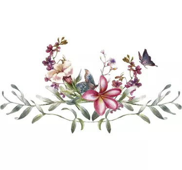 Aquarell Blumenkranz Wandtattoo Pflanzen - TenStickers