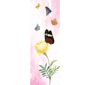 Folie Kühlschrank schmetterling blumenarrangement - TenStickers