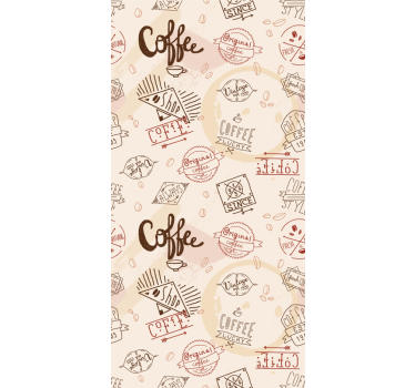Folie Kühlschrank vintage kaffeemuster - TenStickers