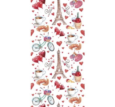 Folie Kühlschrank pariser romantik-wrap - TenStickers