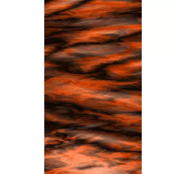 Folie kühlschrank mit abstrakten orangefarbenen wirbeln - TenStickers