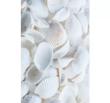 Weiße muscheln kühlschrank wrap - TenStickers