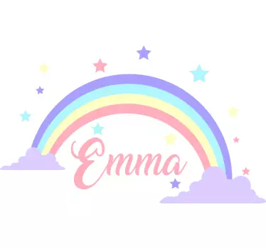 Regenbogen anpassbarer name Wandtattoo Kinderzimmer - TenStickers