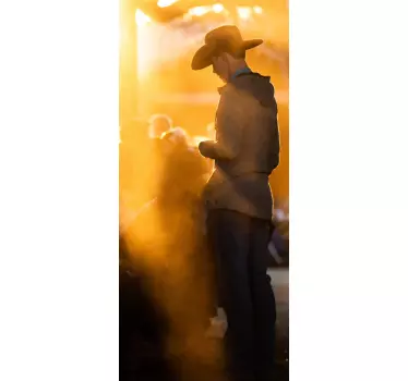 Folie Tür cowboyhut-silhouette - TenStickers
