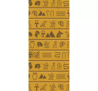 Folie tür mit muster antiker symbole - TenStickers