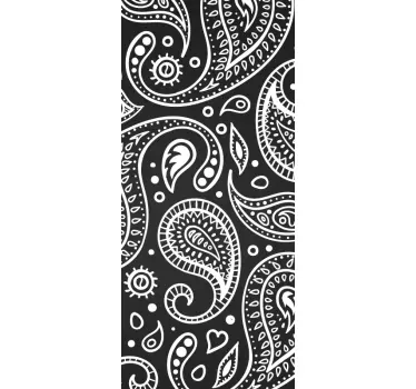 Folie tür mit eleganten paisley-motiven - TenStickers