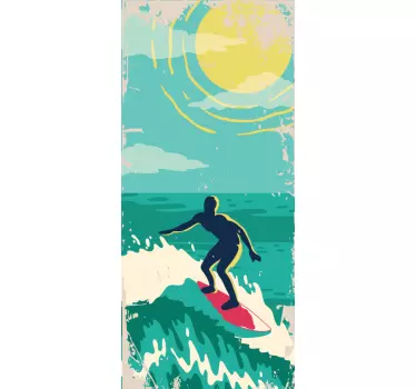 Folie tür surfer auf den wellen - TenStickers