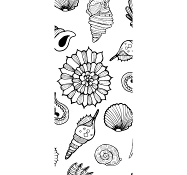 Folie tür mit muschelblütenmotiv - TenStickers