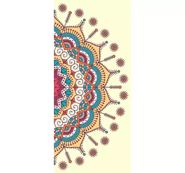 Folie tür mit lebhaftem mandala-design - TenStickers