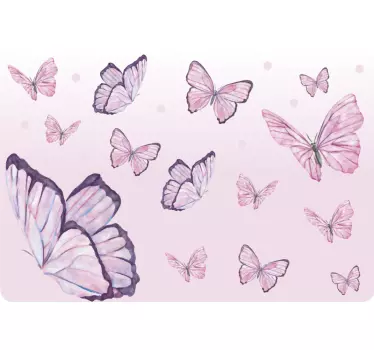 Laptop Sticker lila Schmetterlinge - TenStickers