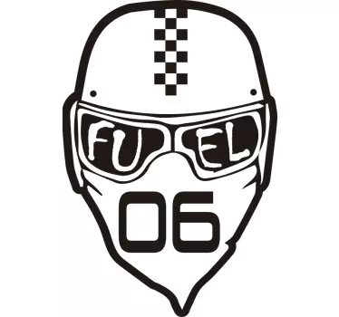 Aufkleber Helm Fuel schwarz-weiß - TenStickers