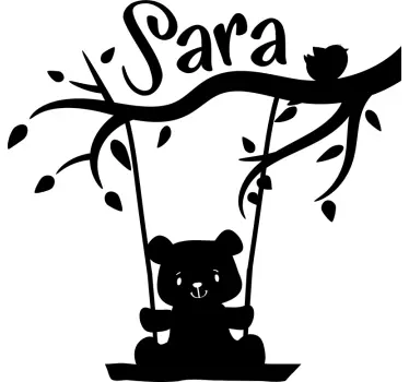 Wandtattoo Kinderzimmer personalisierte bärenschaukel - TenStickers