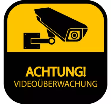 Achtung Videoüberwachung Warn Aufkleber - TenStickers