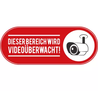 Videoüberwachung Schild Aufkleber - TenStickers